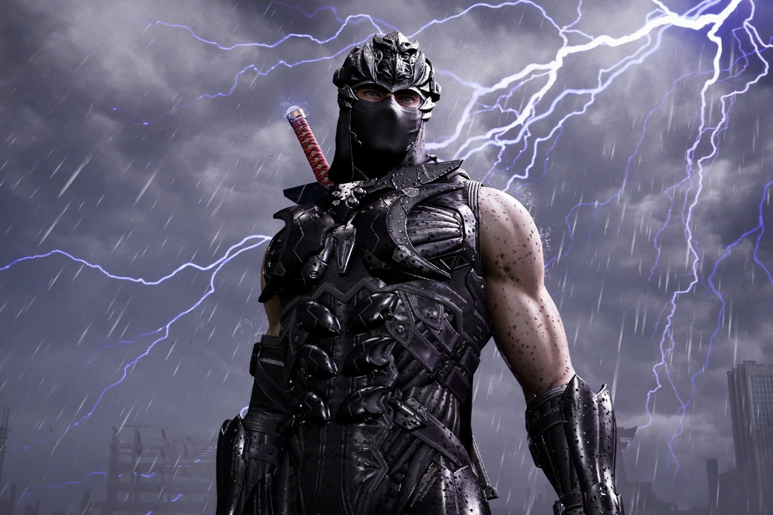Ryu Hayabusa dramatic storm scene